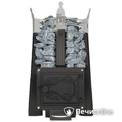 Дровяная банная печь Добросталь Августа Стоун Стронг со стандартной топочной дверцей теплообменник справа в Ревде
